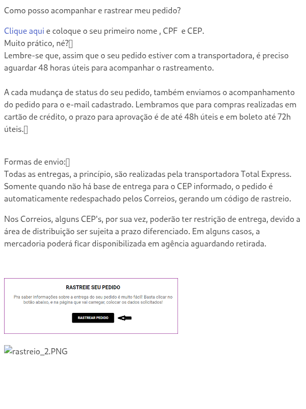 Como posso acompanhar e rastrear meu pedido?