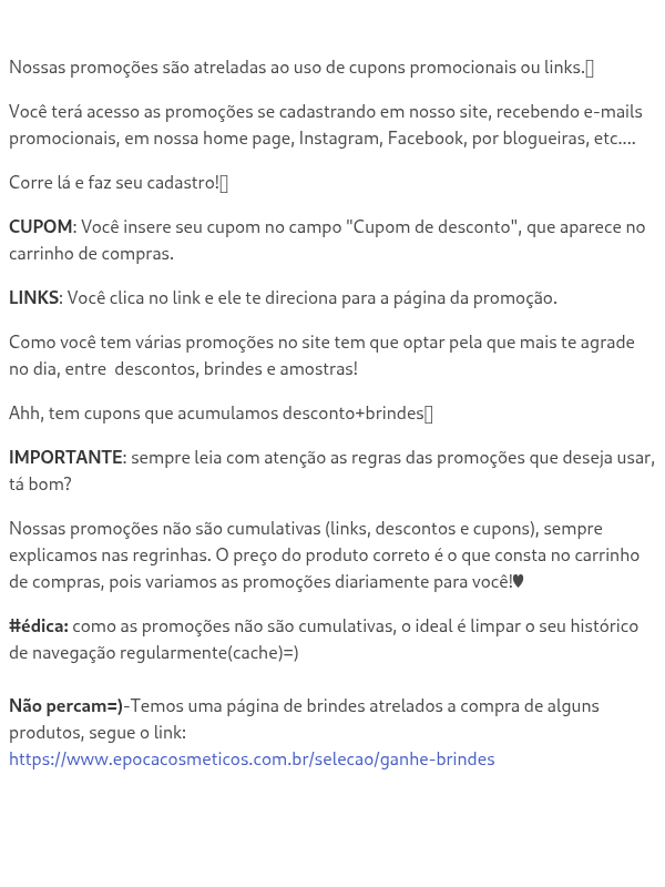 Como ganho brindes e amostras?