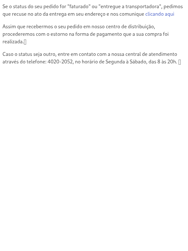 Como faço para cancelar meu pedido?