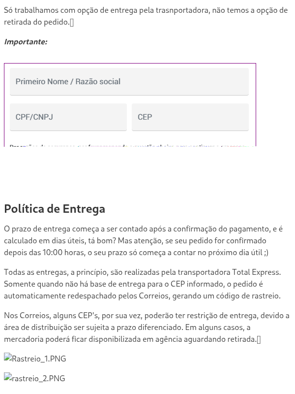 Posso retirar o pedido na base de entrega da transportadora?