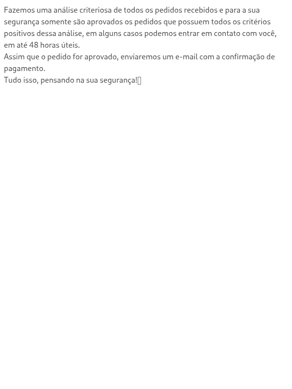 Qual o prazo para aprovação da compra através de cartão de crédito?