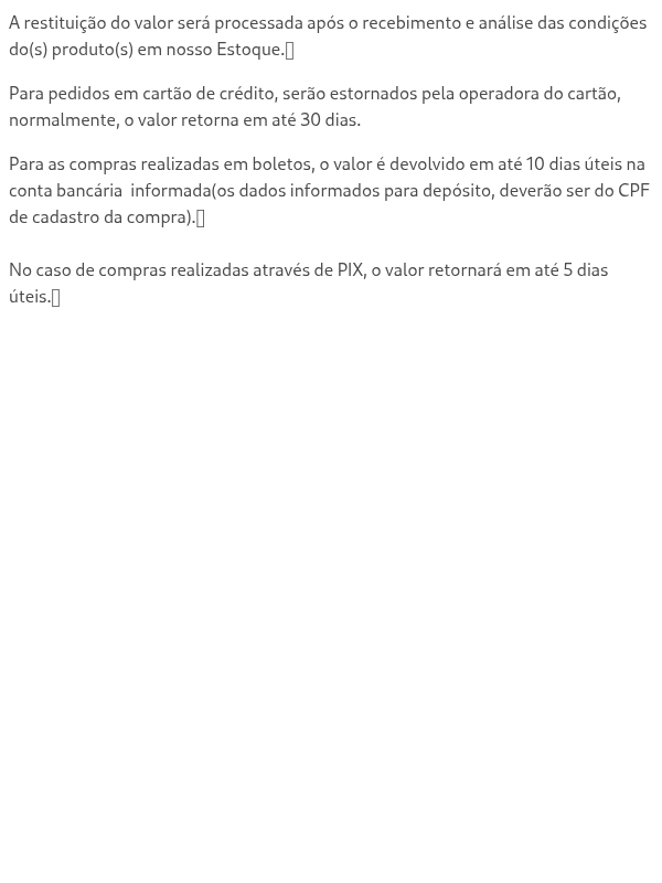 Como é pago o reembolso do valor cancelado?
